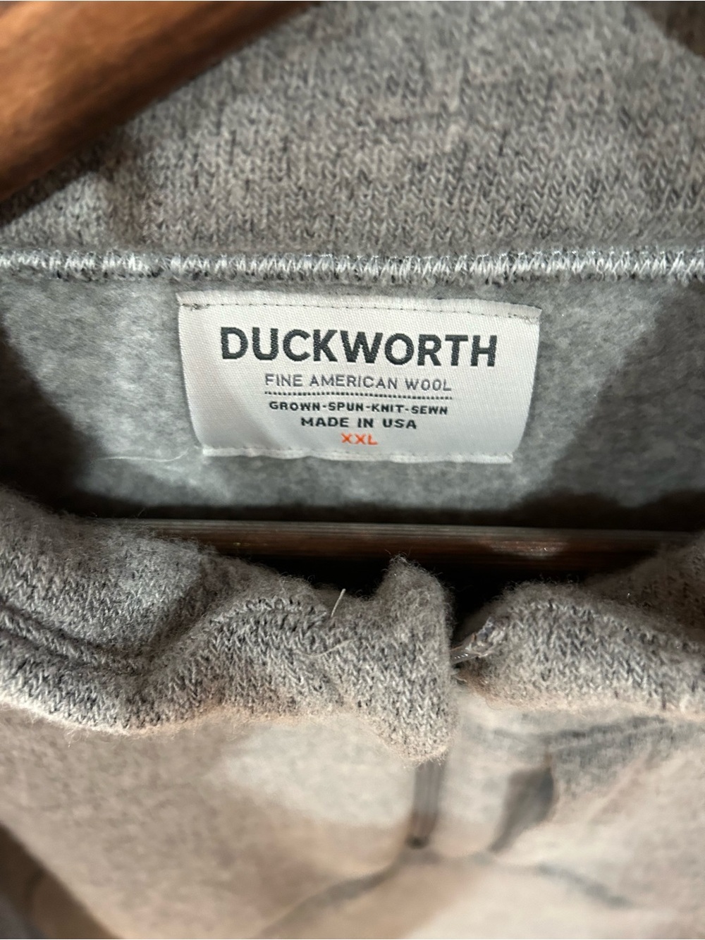 Duckworth Men's Crewneck Wool Sweater in Light Gray